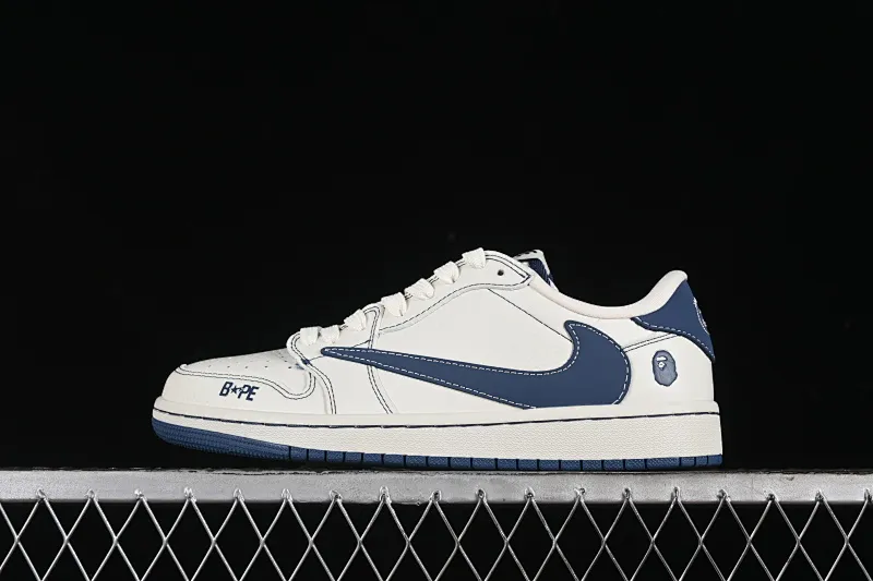 All categories Air Jordan Jordan series basketball shoes Air Jordan 1 Low High-end customized low-top sneakers Travis Scott x Fragment Design x Air Jordan 1 Low OG SP AJ1 Joe 1 Bape joint-frosted blue low-top cultural casual sneakers CH6336-008